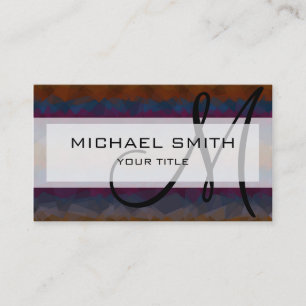 Mosaic Abstract Art Custom Monogram #34 Business Card