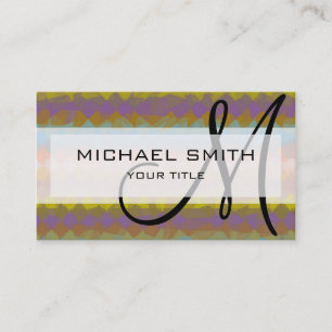 Mosaic Abstract Art Custom Monogram #39 Business Card