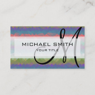 Mosaic Abstract Art Custom Monogram #42 Business Card