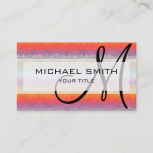 Mosaic Abstract Art Custom Monogram #55 Business Card