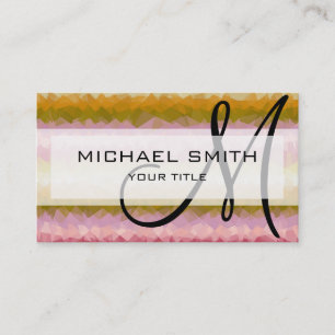 Mosaic Abstract Art Custom Monogram #56 Business Card