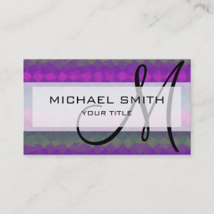Mosaic Abstract Art Custom Monogram #65 Business Card