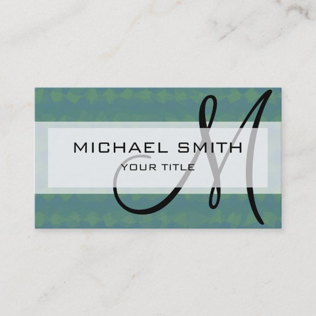Mosaic Abstract Art Custom Monogram #69 Business Card (Front)