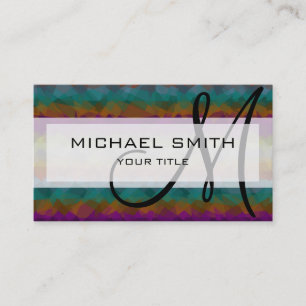 Mosaic Abstract Art Custom Monogram #74 Business Card