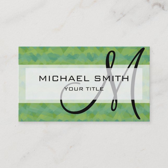 Mosaic Abstract Art Custom Monogram #79 Business Card (Front)