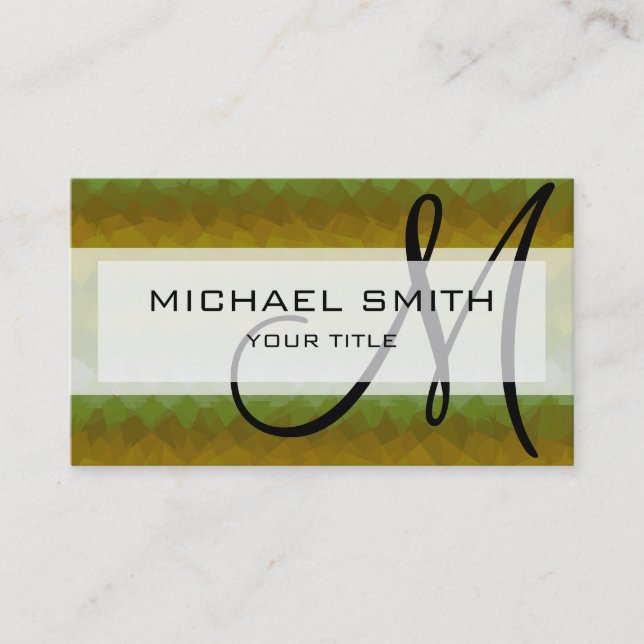 Mosaic Abstract Art Custom Monogram #80 Business Card (Front)