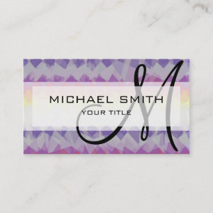 Mosaic Abstract Art Custom Monogram #89 Business Card