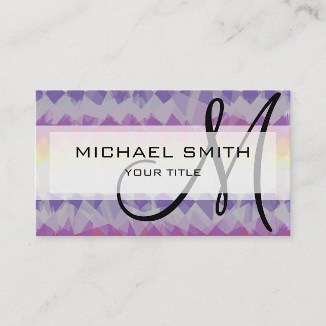 Mosaic Abstract Art Custom Monogram #89 Business Card (Front)