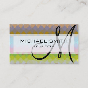 Mosaic Abstract Art Custom Monogram #90 Business Card