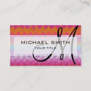 Mosaic Abstract Art Custom Monogram #94 Business Card