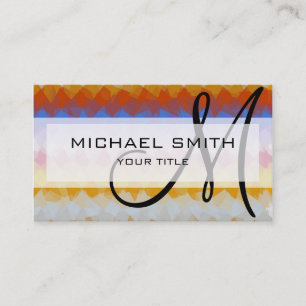 Mosaic Abstract Art Custom Monogram #98 Business Card