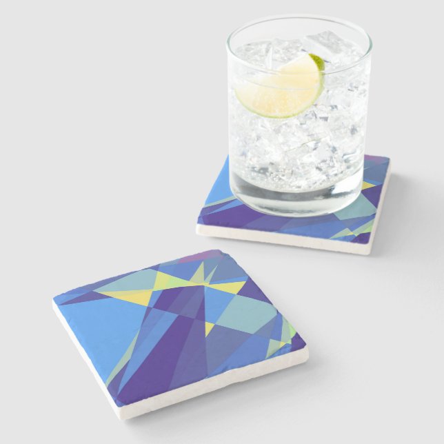 Mosaic Abstract Art Stone Coaster (Side)