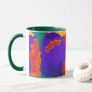 Mosaic Abstract Colourful Art Mug by Beth Stafford