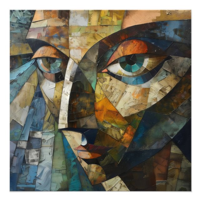 Mosaic Abstract Face Photo Print (Front)
