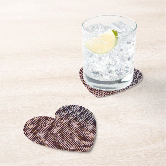 Mosaic abstract geometric digital pattern 1268 paper coaster (Insitu)