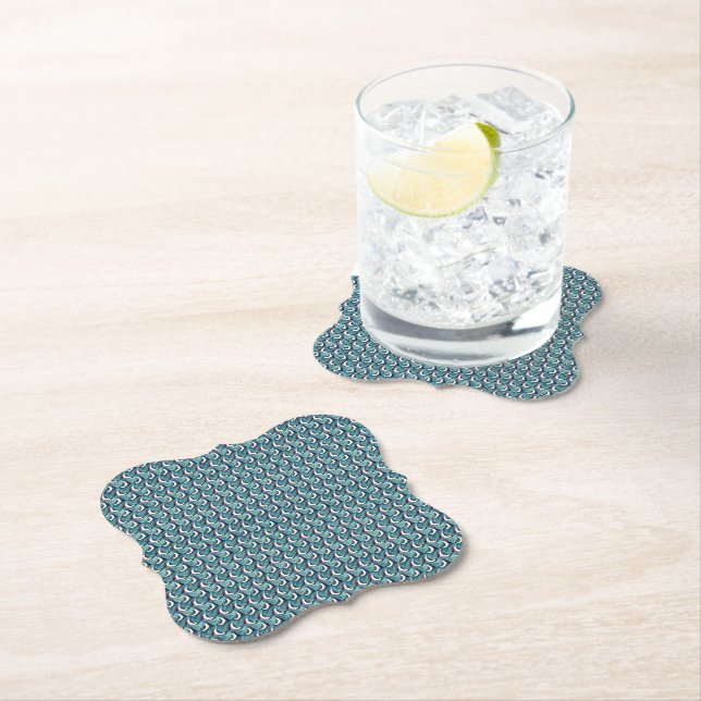 Mosaic Abstract Geometric Pattern Design 1321 Paper Coaster (Insitu)