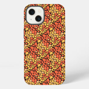 Mosaic abstract pattern tile yellow orange black iPhone 13 case
