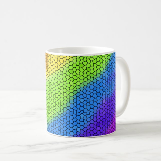 Mosaic Abstract Rainbow Design - Coffee Mug (Front Right)