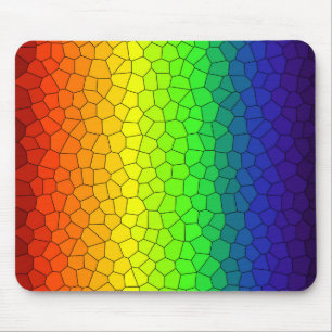 Mosaic Abstract Rainbow Design Mouse Mat
