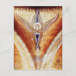 MOSAIC ANGEL , Brown Parchment Postcard