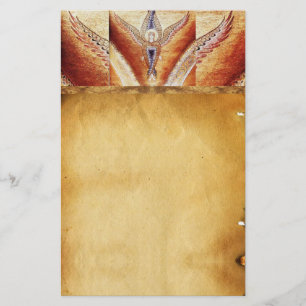 MOSAIC ANGEL Brown Parchment Stationery