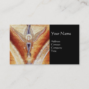 MOSAIC ANGEL MONOGRAM Black Business Card