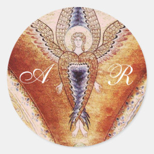 MOSAIC ANGEL Monogram Classic Round Sticker