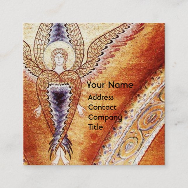 MOSAIC ANGEL MONOGRAM SQUARE BUSINESS CARD (Front)