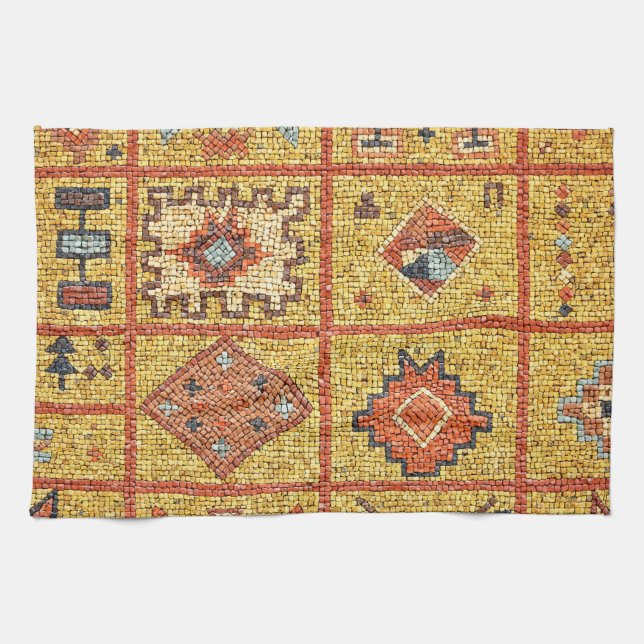 mosaic arab decoration architecture morocco islam tea towel (Horizontal)