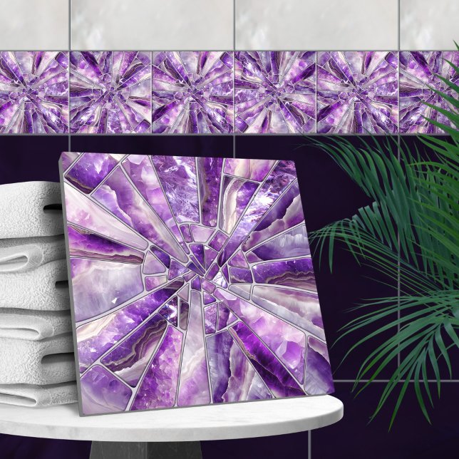 Mosaic Art - Amethyst and Pearl Tile (Creator Uploaded)