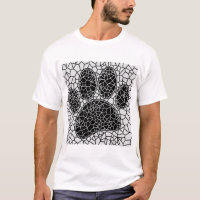 Mosaic Art Dog Paw Print In Black And White