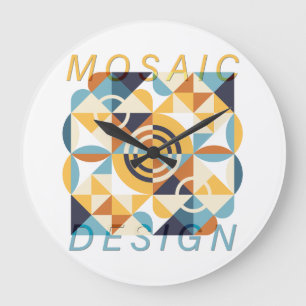 Mosaic Art Pattern Large Clock