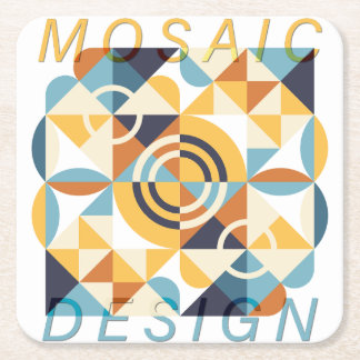 Mosaic Art Pattern Square Paper Coaster