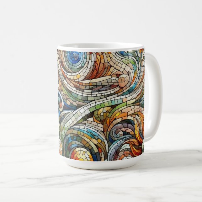 Mosaic Art Style Mug (Front Right)