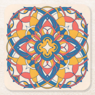 mosaic artisanal zellige square paper coaster