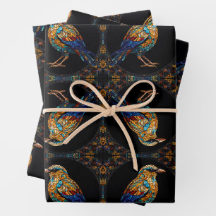 Mosaic Bird Wrapping Paper Sheet