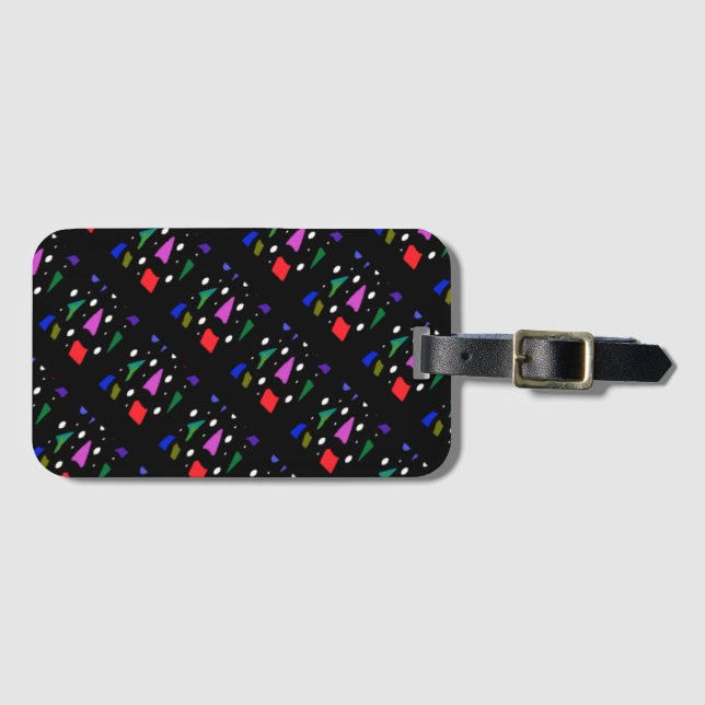Mosaic bits and pieces pattern art          luggage tag (Front Horizontal)