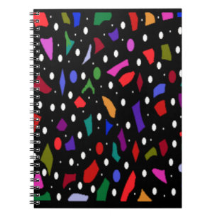 Mosaic bits and pieces pattern art tote bag notebook
