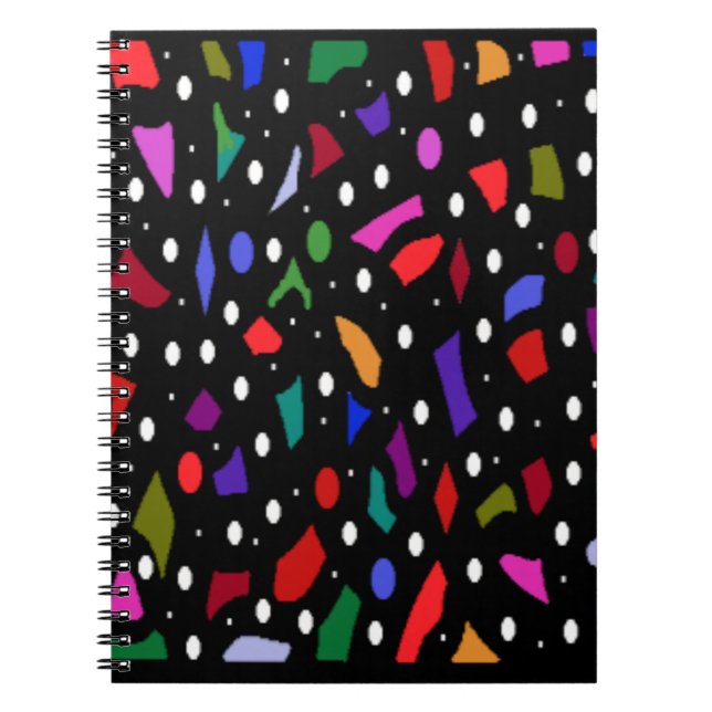 Mosaic bits and pieces pattern art tote bag notebook (Front)