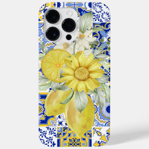Mosaic Blooms in Blue and Yellow Case-Mate iPhone 14 Pro Max Case