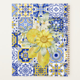 Mosaic Blooms in Blue and Yellow  Planner