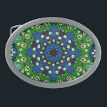 Mosaic Blue Green Hippie Boho Mandala Belt Buckle<br><div class="desc">A mandala (Sanskrit for “circle”) is an artistic representation of higher thought and deeper meaning given as a geometric symbol used in spiritual,  emotional,  or psychological work to focus one's attention</div>