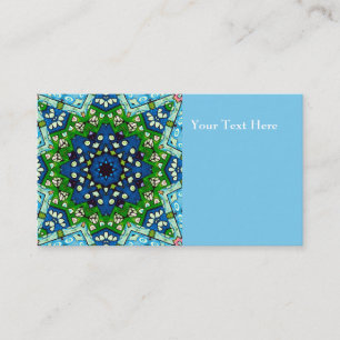 Mosaic Blue Green Hippie Boho Mandala Business Card