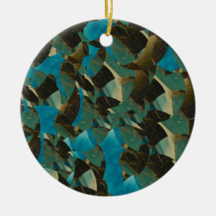 Mosaic Blue Round Ornament