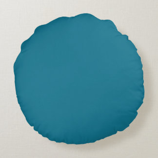 Mosaic Blue Solid Color Round Cushion