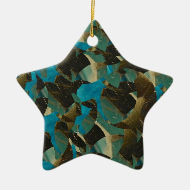 Mosaic Blue Star Ornament (Front)