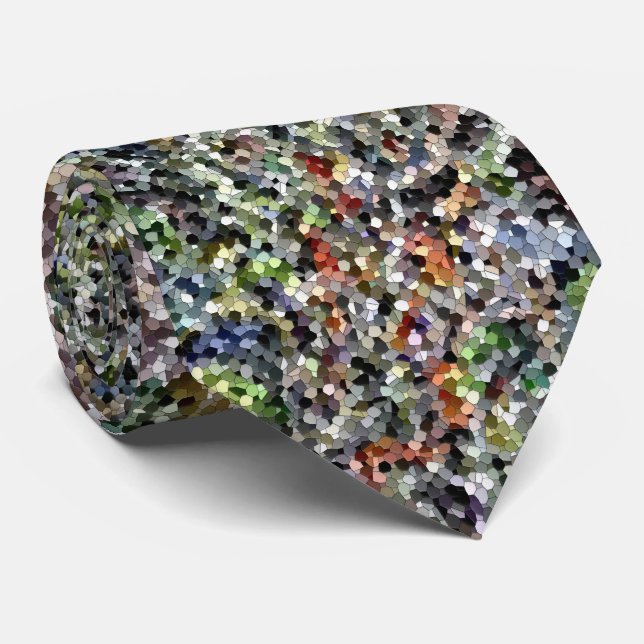 Mosaic Bold Abstract Contemporary  Theme Tie (Rolled)
