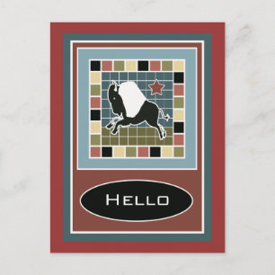 Mosaic Buffalo tile postcard