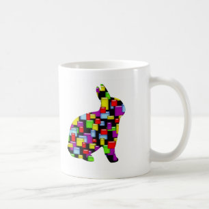 mosaic bunny rabbit coffee mug