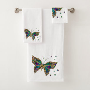 Mosaic Butterfly Bath Towel Set